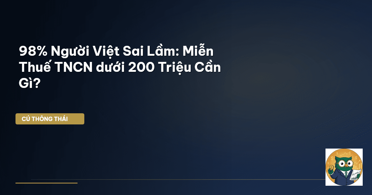 98% Người Việt Sai Lầm: Miễn Thuế TNCN dưới 200 Triệu Cần Gì?