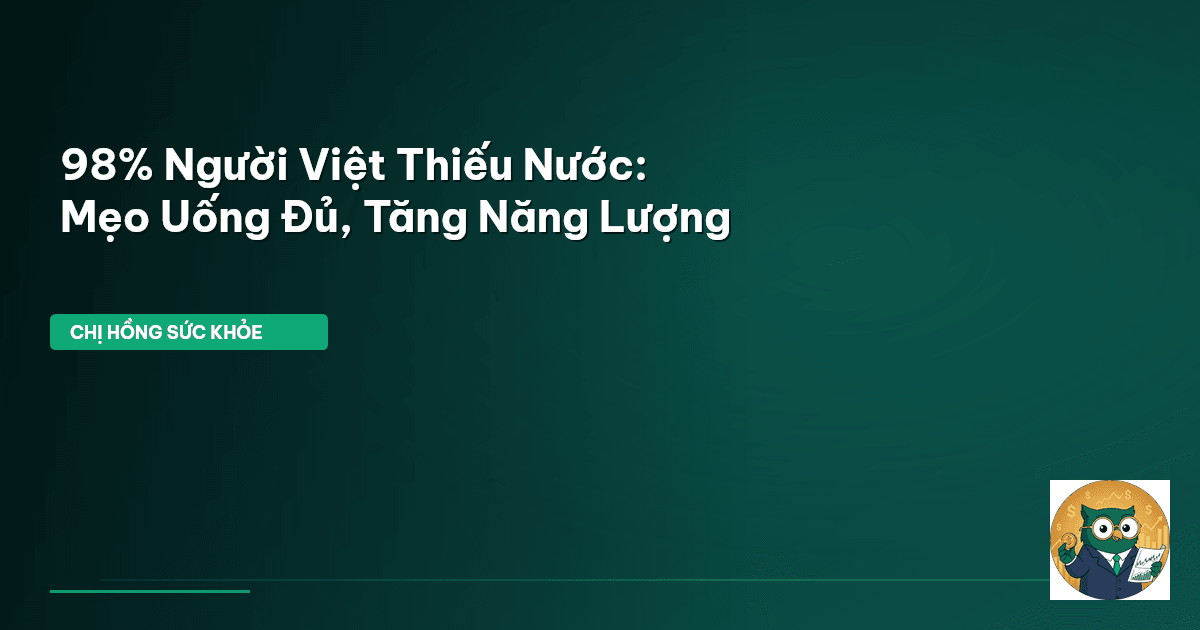 98% Người Việt Thiếu Nước: Mẹo Uống Đủ, Tăng Năng Lượng