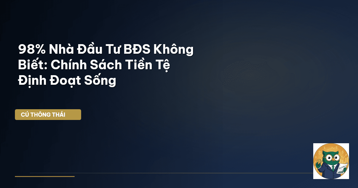 98% Nhà Đầu Tư BĐS Không Biết: Chính Sách Tiền Tệ Định Đoạt Sống