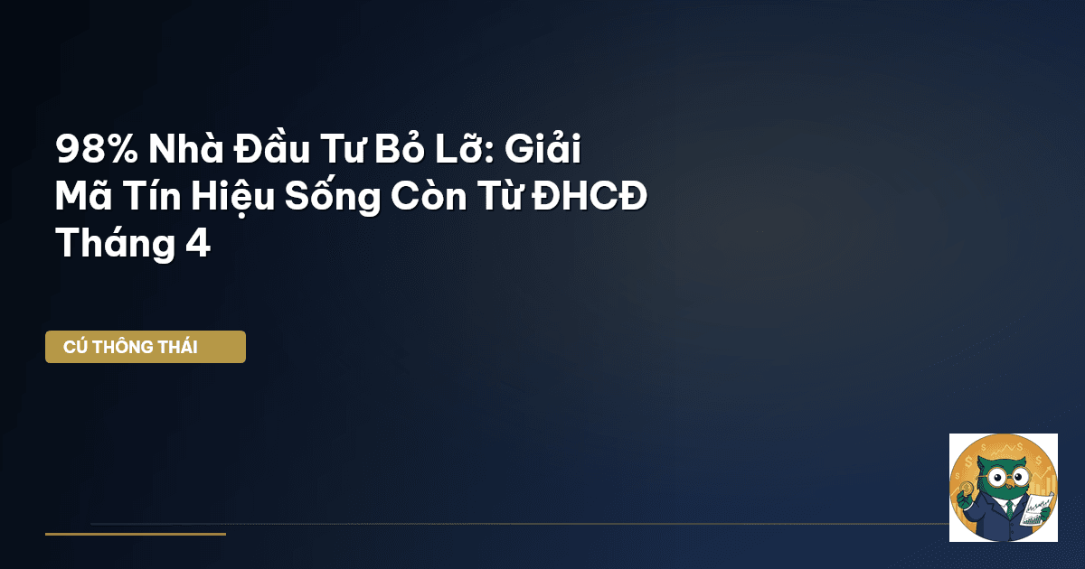98% Nhà Đầu Tư Bỏ Lỡ: ‘Giải Mã’ Tín Hiệu Sống Còn Từ ĐHCĐ Tháng 4