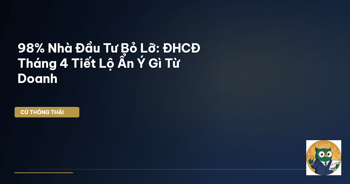 98% Nhà Đầu Tư Bỏ Lỡ: ĐHCĐ Tháng 4 Tiết Lộ ‘Ẩn Ý’ Gì Từ Doanh