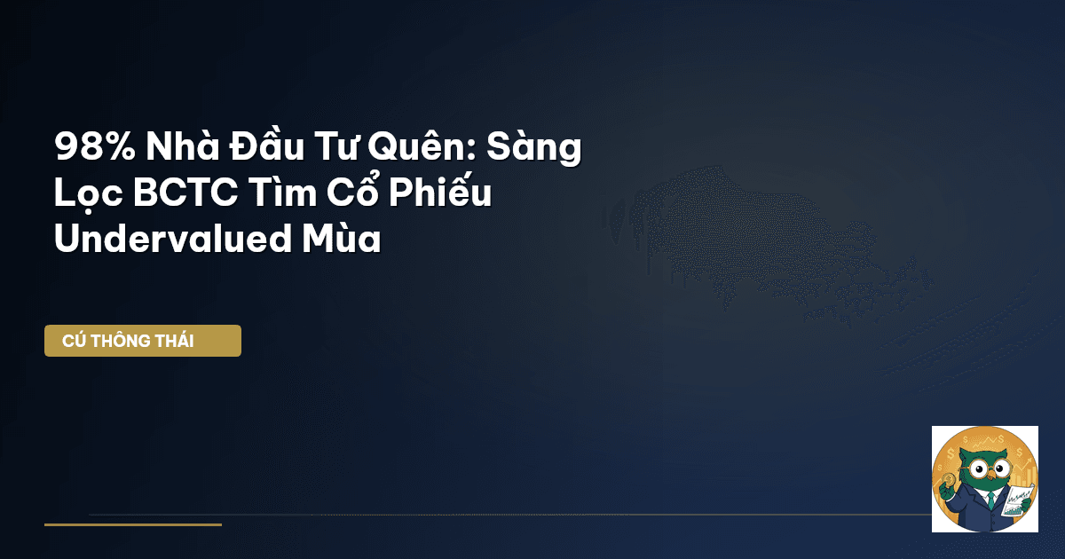98% Nhà Đầu Tư Quên: Sàng Lọc BCTC Tìm Cổ Phiếu Undervalued Mùa