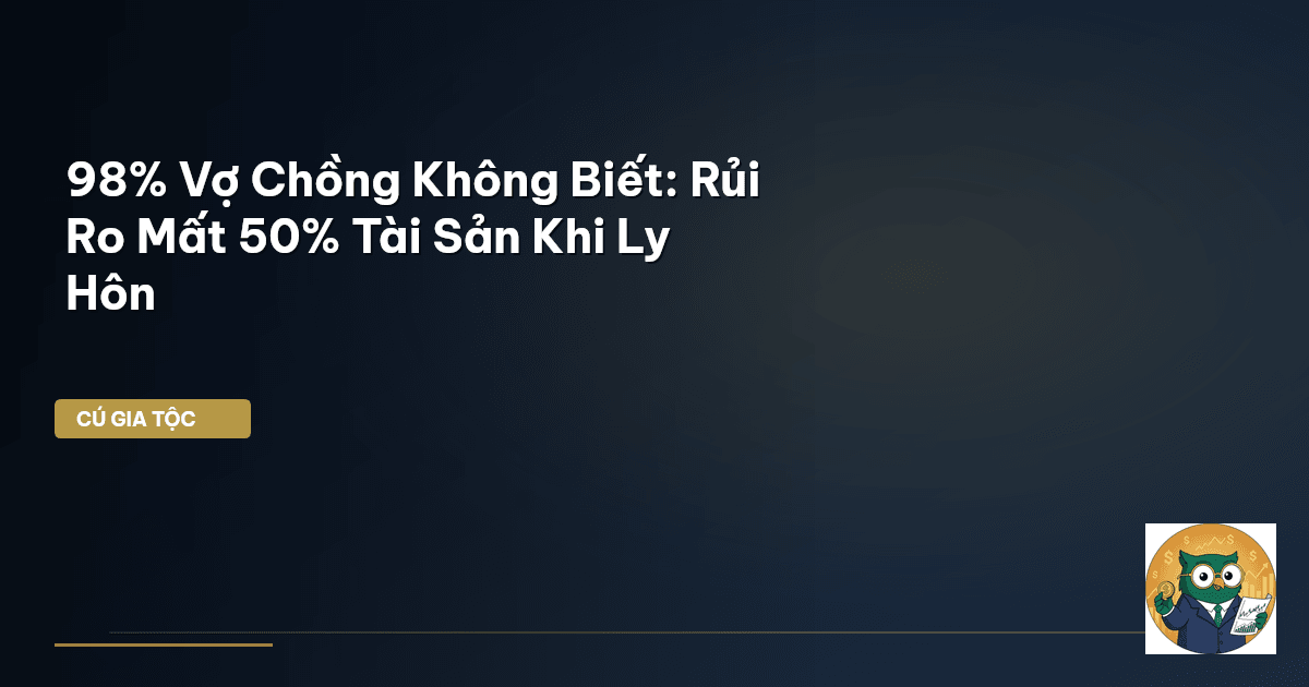 98% Vợ Chồng Không Biết: Rủi Ro Mất 50% Tài Sản Khi Ly Hôn