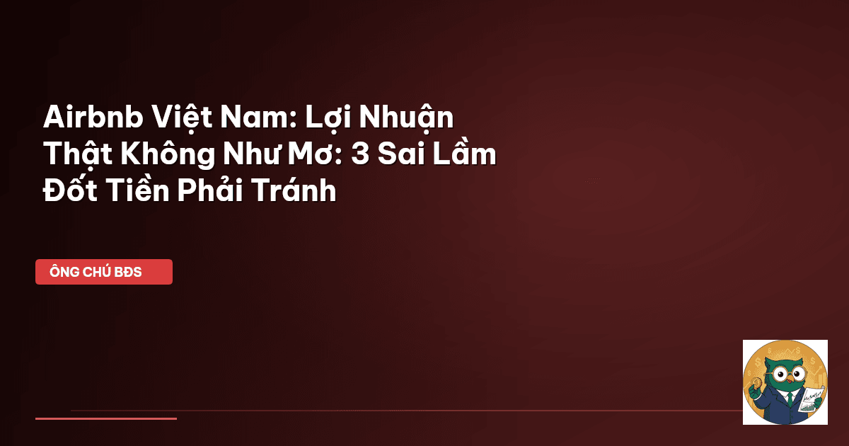 Airbnb Việt Nam: Lợi Nhuận Thật Không Như Mơ: 3 Sai Lầm Đốt Tiền Phải Tránh