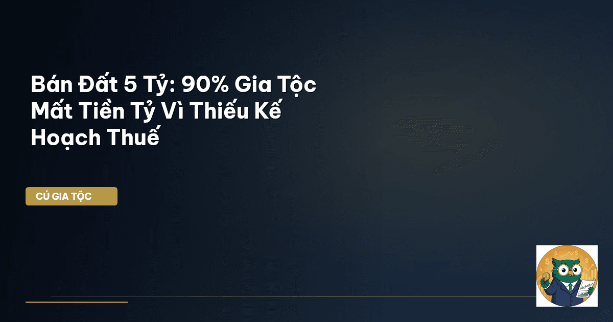 Bán Đất 5 Tỷ: 90% Gia Tộc Mất Tiền Tỷ Vì Thiếu Kế Hoạch Thuế