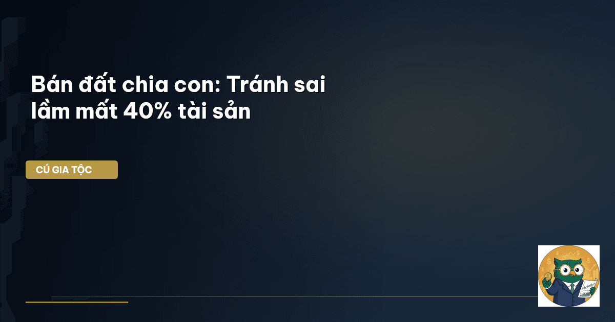 Bán đất chia con: Tránh sai lầm mất 40% tài sản