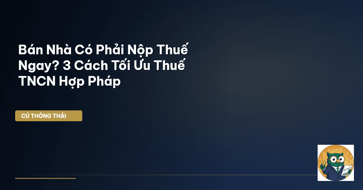 Bán Nhà Có Phải Nộp Thuế Ngay? 3 Cách Tối Ưu Thuế TNCN Hợp Pháp