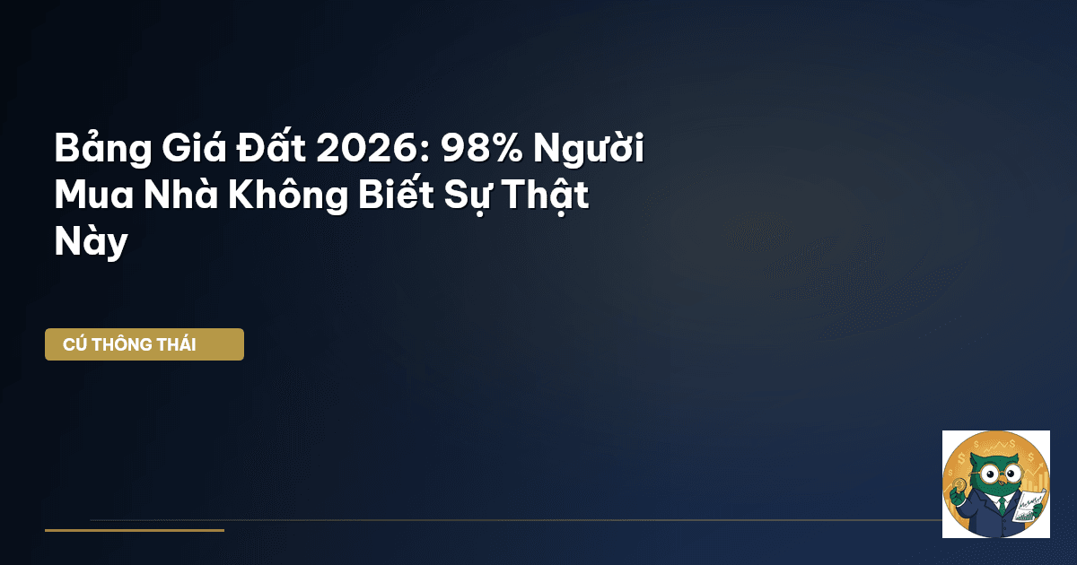 Bảng Giá Đất 2026: 98% Người Mua Nhà Không Biết Sự Thật Này
