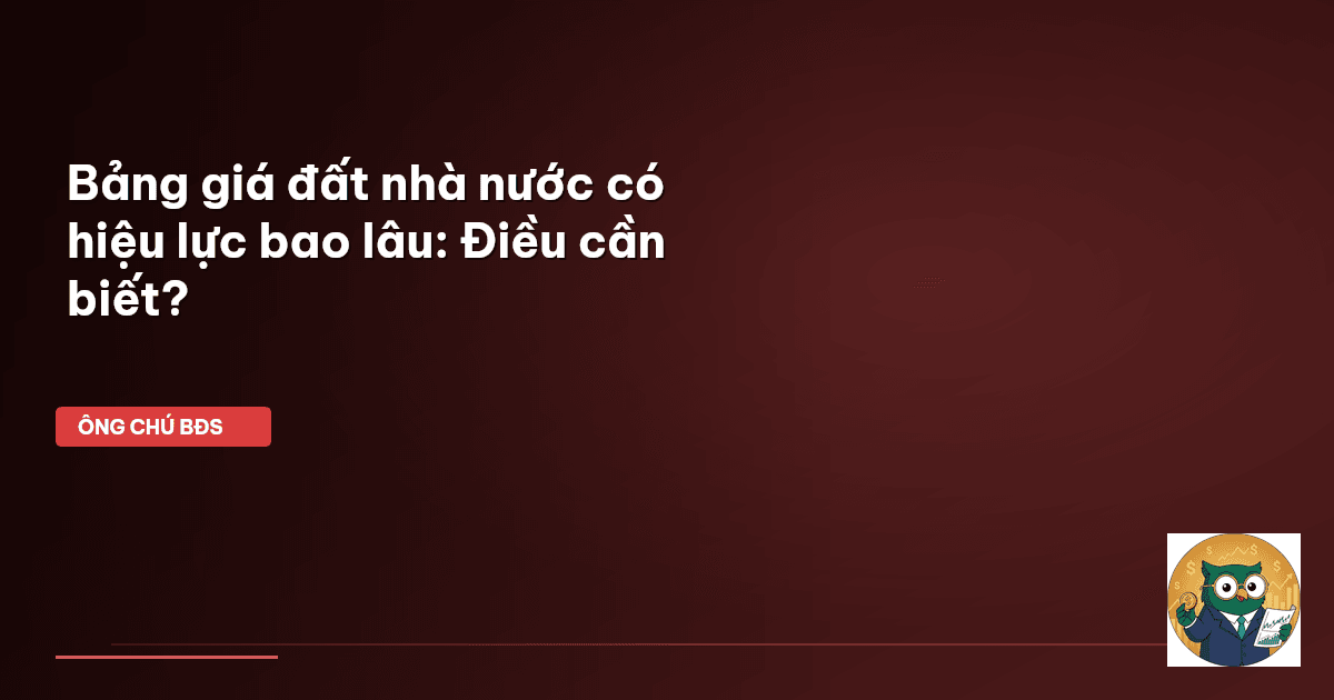 bảng giá đất nhà nước