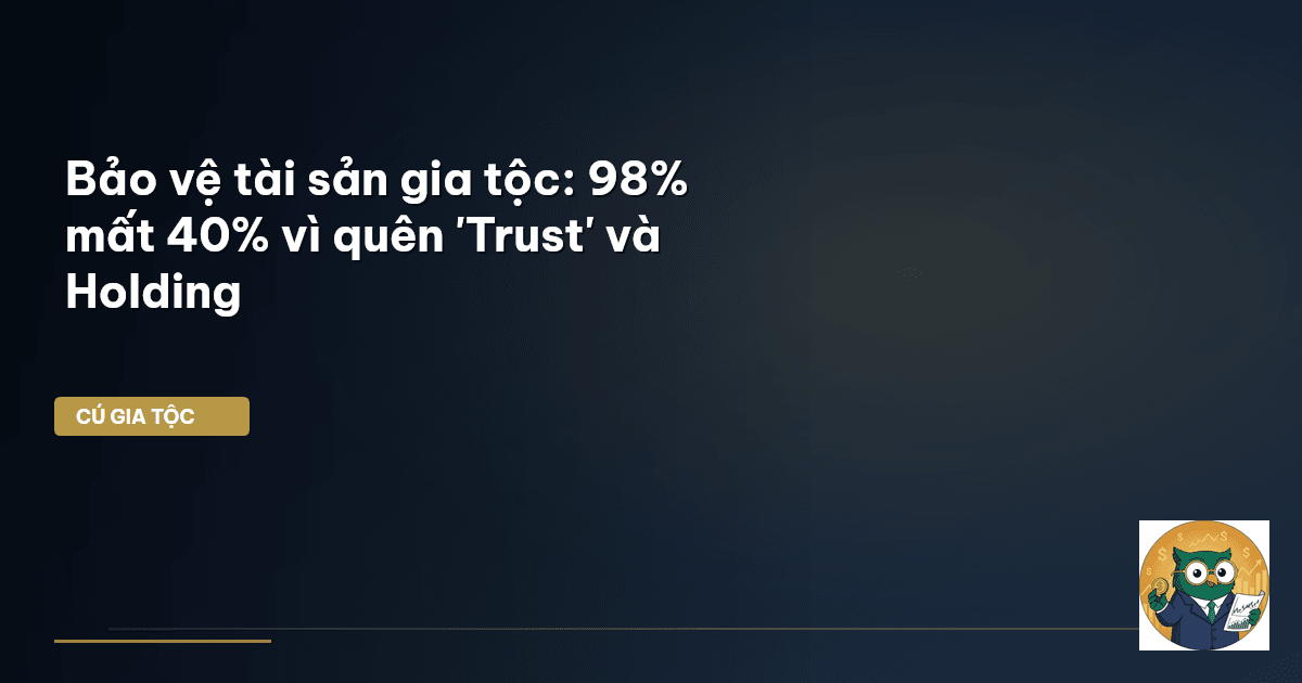 Bảo vệ tài sản gia tộc: 98% mất 40% vì quên 'Trust' và Holding