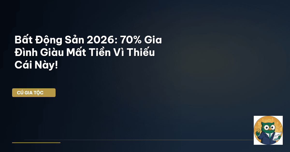 Bất Động Sản 2026: 70% Gia Đình Giàu Mất Tiền Vì Thiếu Cái Này!