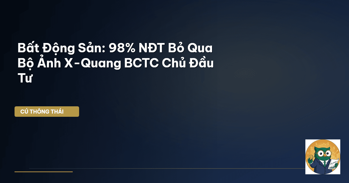 Bất Động Sản: 98% NĐT Bỏ Qua ‘Bộ Ảnh X-Quang’ BCTC Chủ Đầu Tư