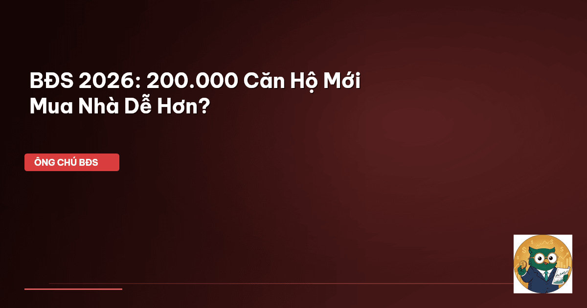 BĐS 2026: 200.000 Căn Hộ Mới – Mua Nhà Dễ Hơn?