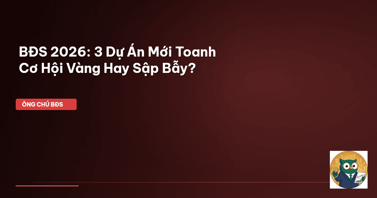BĐS 2026: 3 Dự Án Mới Toanh – Cơ Hội Vàng Hay ‘Sập Bẫy’?