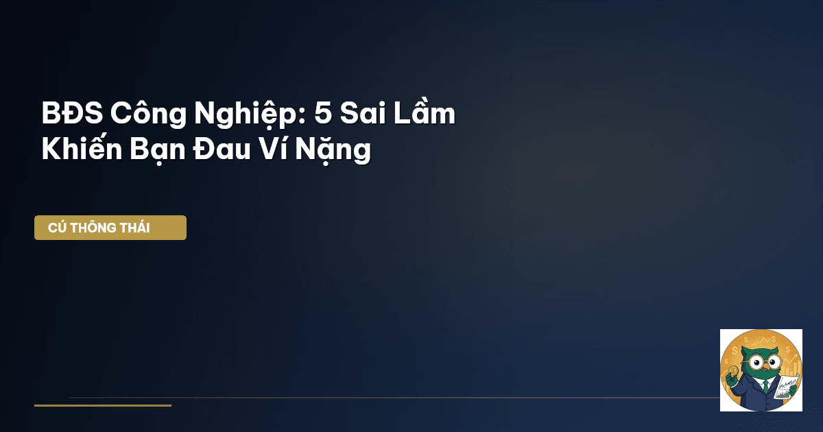 BĐS Công Nghiệp: 5 Sai Lầm Khiến Bạn ‘Đau Ví’ Nặng