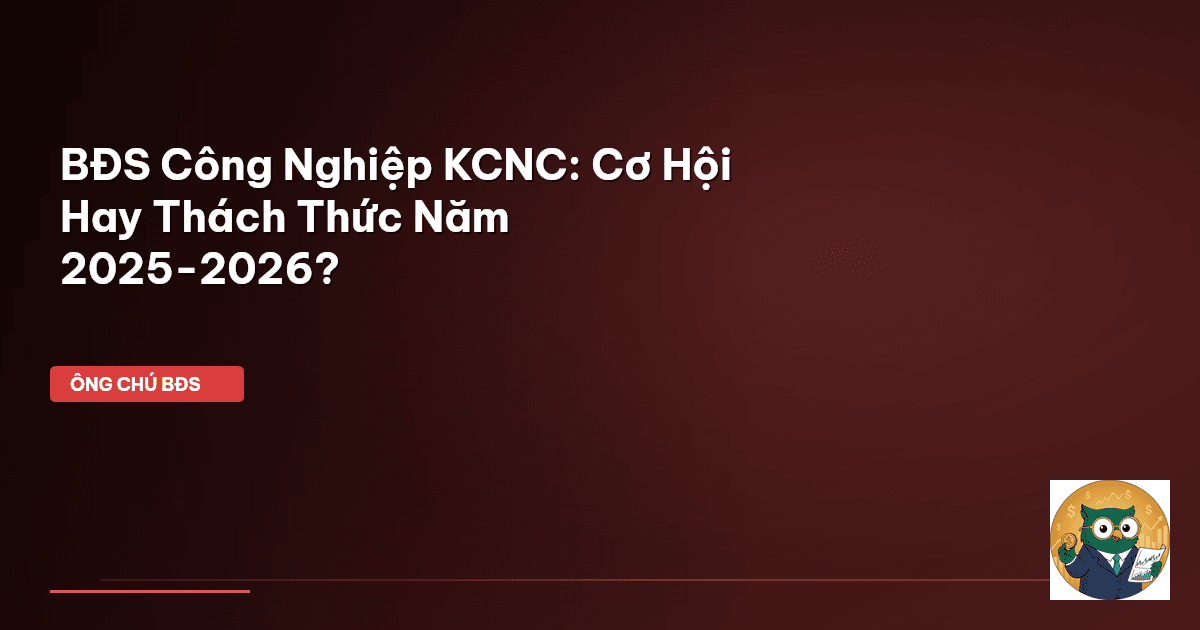 BĐS Công Nghiệp KCNC: Cơ Hội Hay Thách Thức Năm 2025-2026?