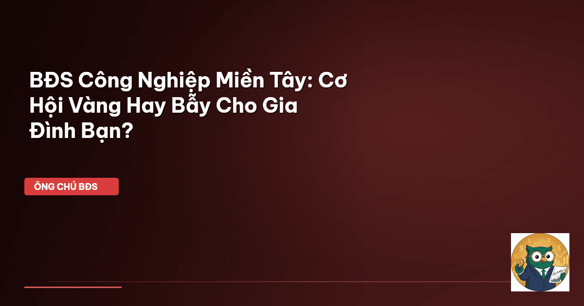 BĐS Công Nghiệp Miền Tây: Cơ Hội Vàng Hay Bẫy Cho Gia Đình Bạn?