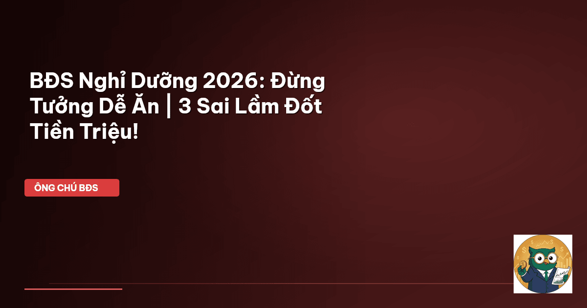 BĐS Nghỉ Dưỡng 2026: Đừng Tưởng Dễ Ăn | 3 Sai Lầm Đốt Tiền Triệu!