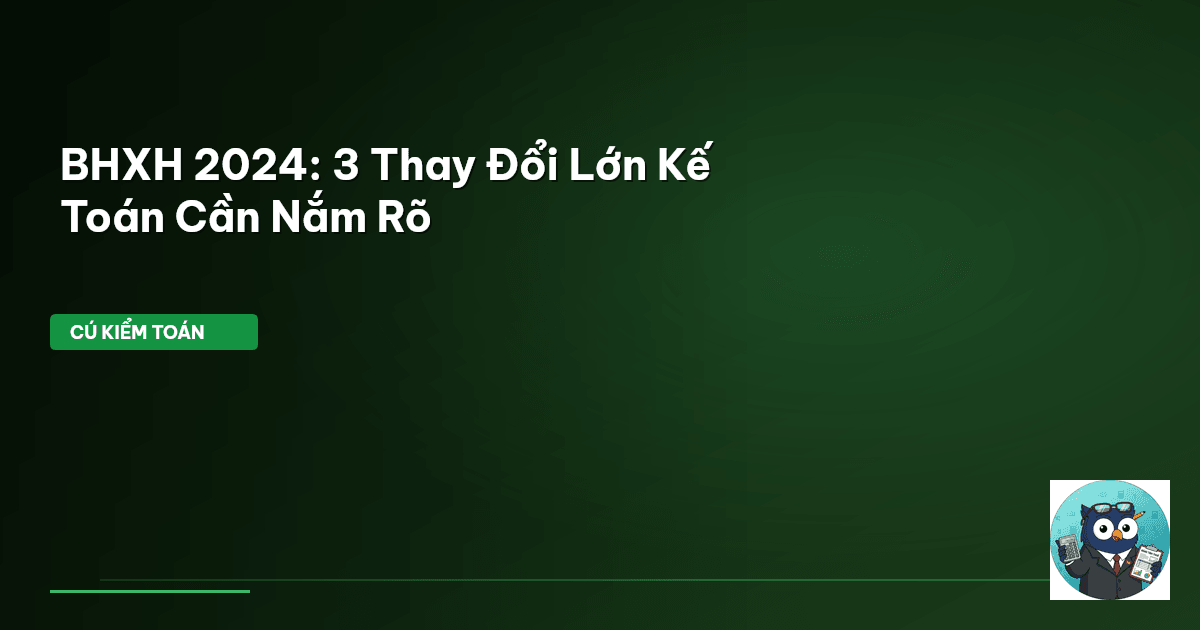 BHXH 2024: 3 Thay Đổi Lớn Kế Toán Cần Nắm Rõ