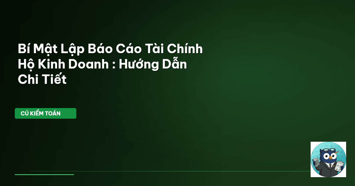 báo cáo tài chính hộ kinh doanh
