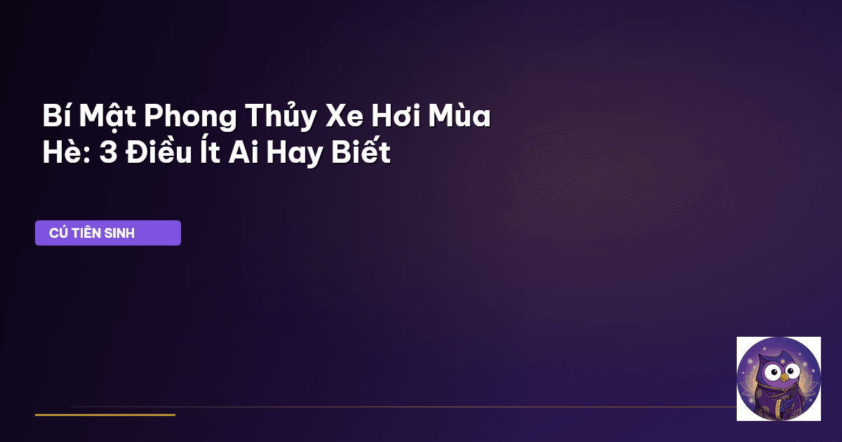 phong thủy xe hơi