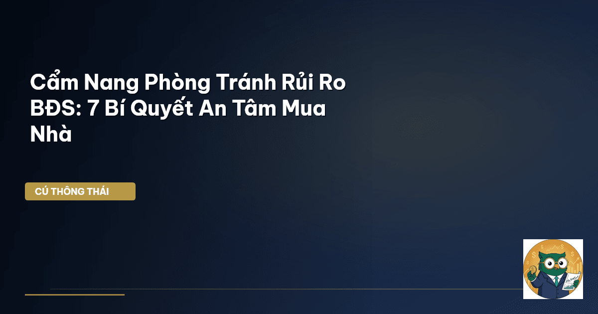 Cẩm Nang Phòng Tránh Rủi Ro BĐS: 7 Bí Quyết An Tâm Mua Nhà