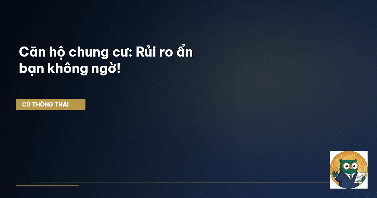 Căn hộ chung cư: Rủi ro ‘ẩn’ bạn không ngờ!