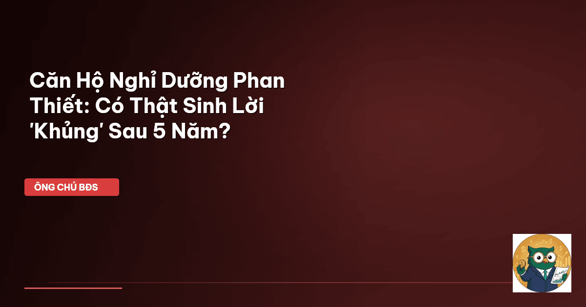 Căn Hộ Nghỉ Dưỡng Phan Thiết: Có Thật Sinh Lời 'Khủng' Sau 5 Năm?