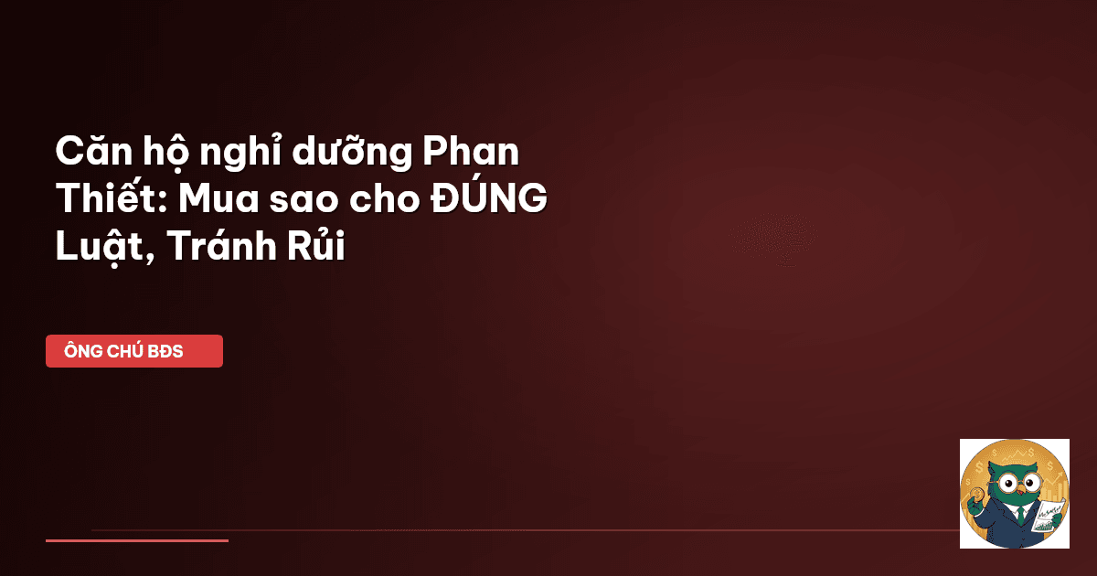 Căn hộ nghỉ dưỡng Phan Thiết: Mua sao cho ĐÚNG Luật, Tránh Rủi