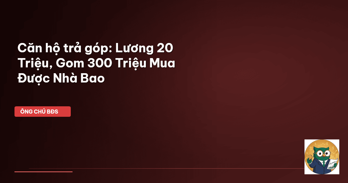 Căn hộ trả góp: Lương 20 Triệu, Gom 300 Triệu Mua Được Nhà Bao