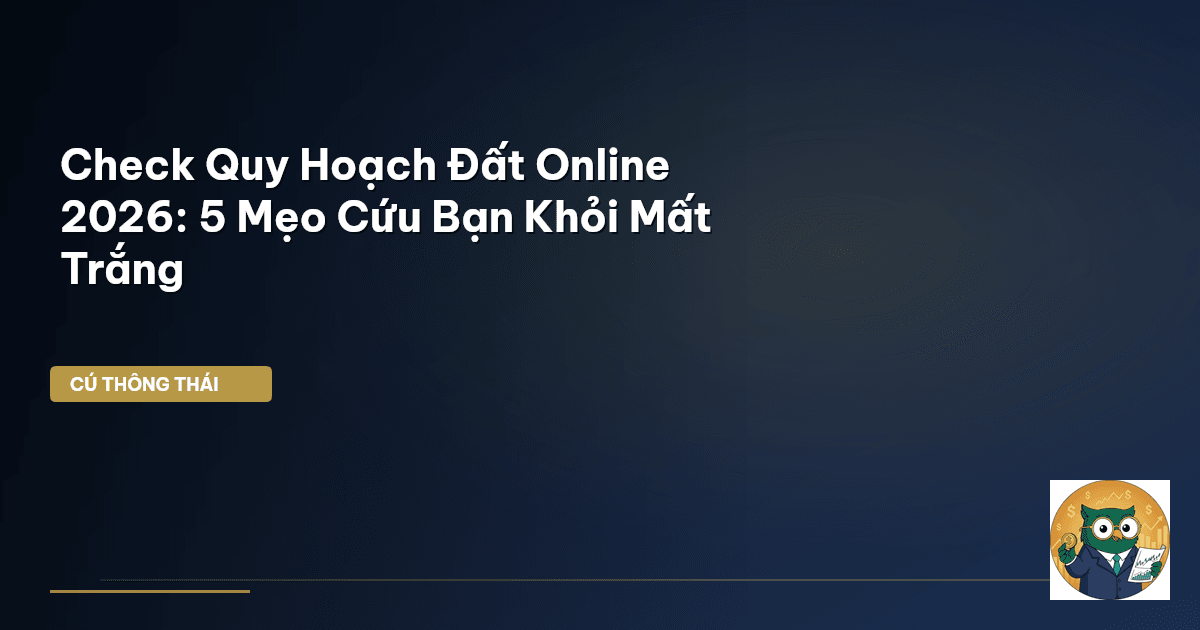 Check Quy Hoạch Đất Online 2026: 5 Mẹo Cứu Bạn Khỏi Mất Trắng