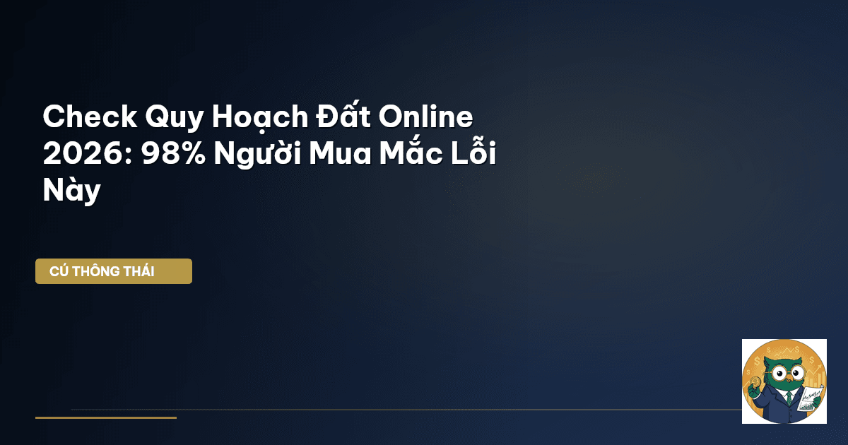 Check Quy Hoạch Đất Online 2026: 98% Người Mua Mắc Lỗi Này