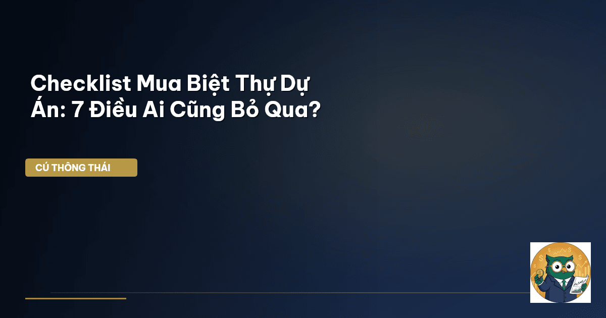Checklist Mua Biệt Thự Dự Án: 7 Điều Ai Cũng Bỏ Qua?