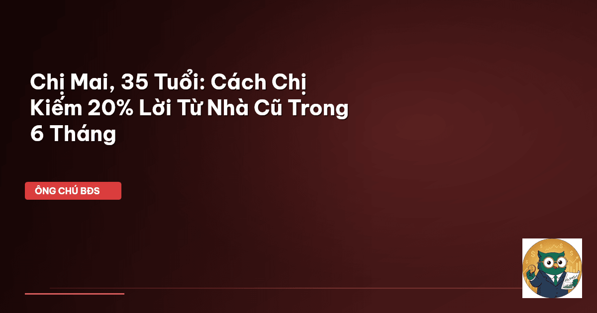 Chị Mai, 35 Tuổi: Cách Chị Kiếm 20% Lời Từ Nhà Cũ Trong 6 Tháng
