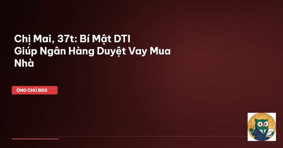 Chị Mai, 37t: Bí Mật DTI Giúp Ngân Hàng Duyệt Vay Mua Nhà
