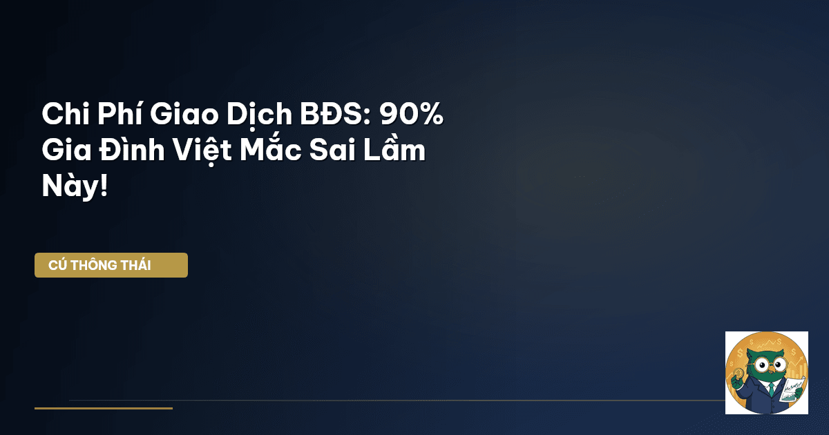 Chi Phí Giao Dịch BĐS: 90% Gia Đình Việt Mắc Sai Lầm Này!