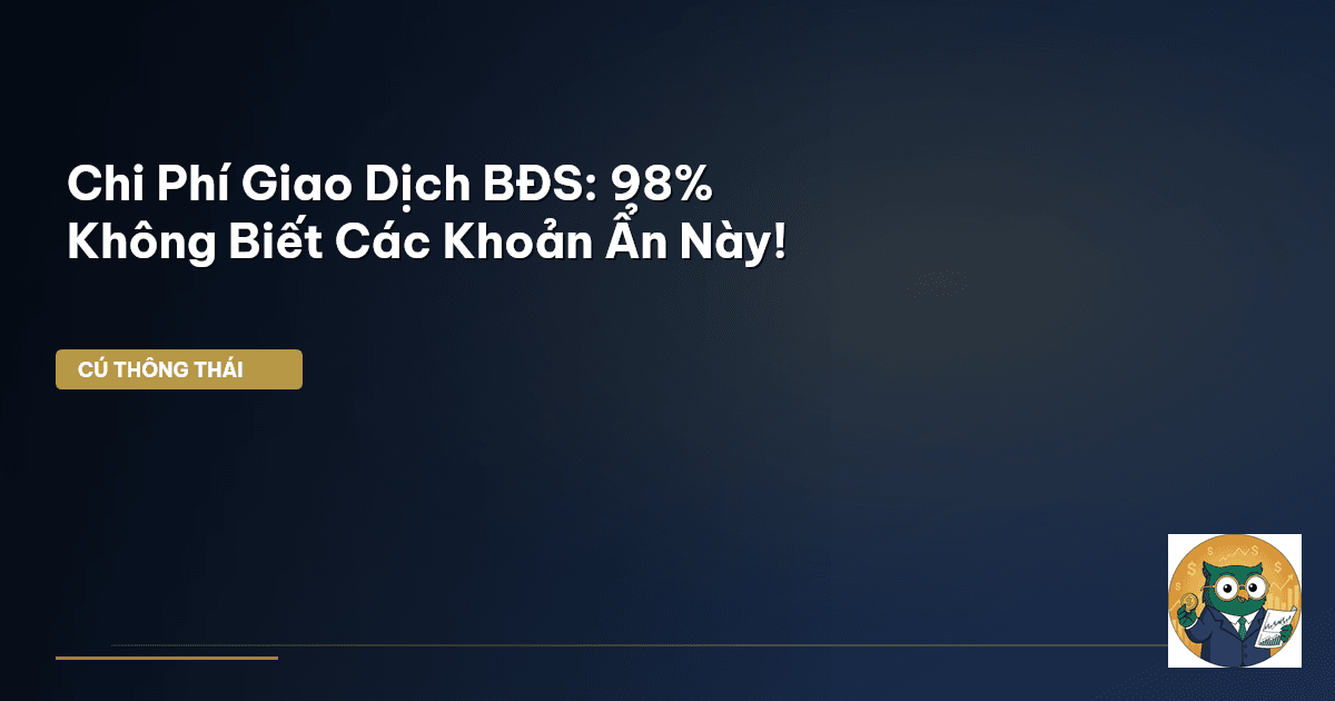 Chi Phí Giao Dịch BĐS: 98% Không Biết Các Khoản Ẩn Này!