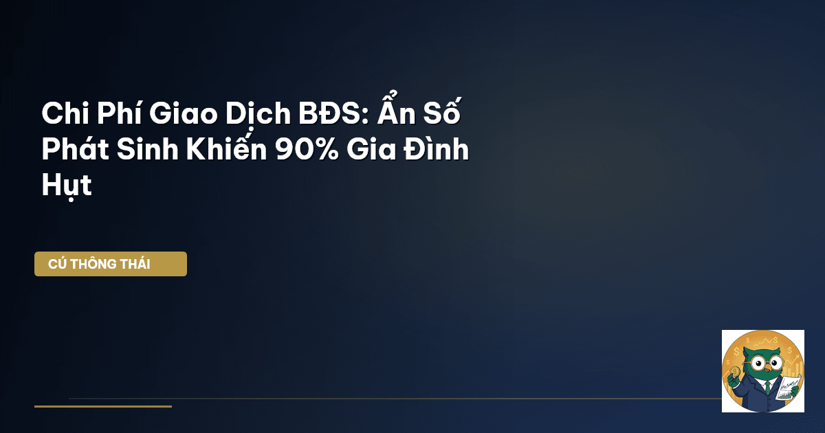 Chi Phí Giao Dịch BĐS: Ẩn Số Phát Sinh Khiến 90% Gia Đình Hụt