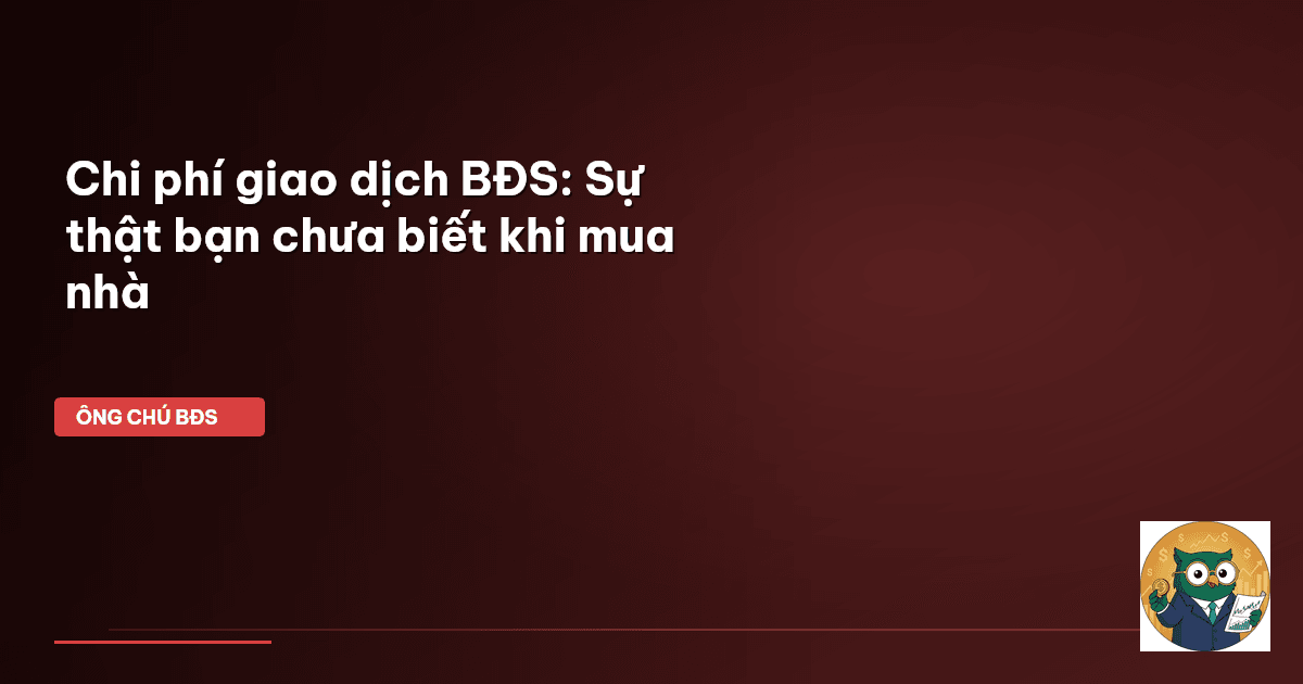 chi phí giao dịch BĐS