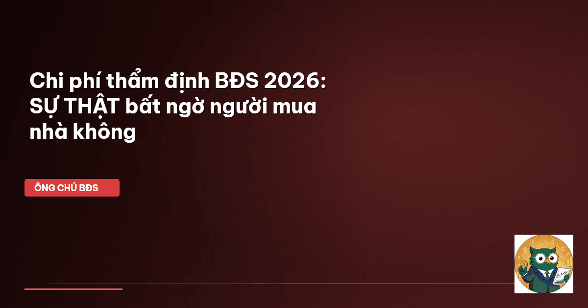 chi phí thẩm định giá bất động sản 2026