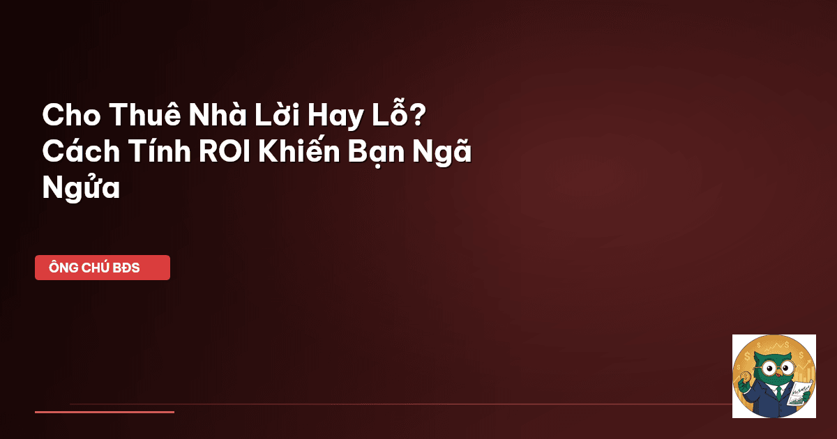 Cho Thuê Nhà Lời Hay Lỗ? Cách Tính ROI Khiến Bạn Ngã Ngửa