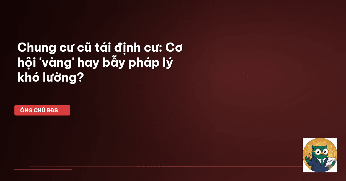 Chung cư cũ tái định cư: Cơ hội 'vàng' hay bẫy pháp lý khó lường?