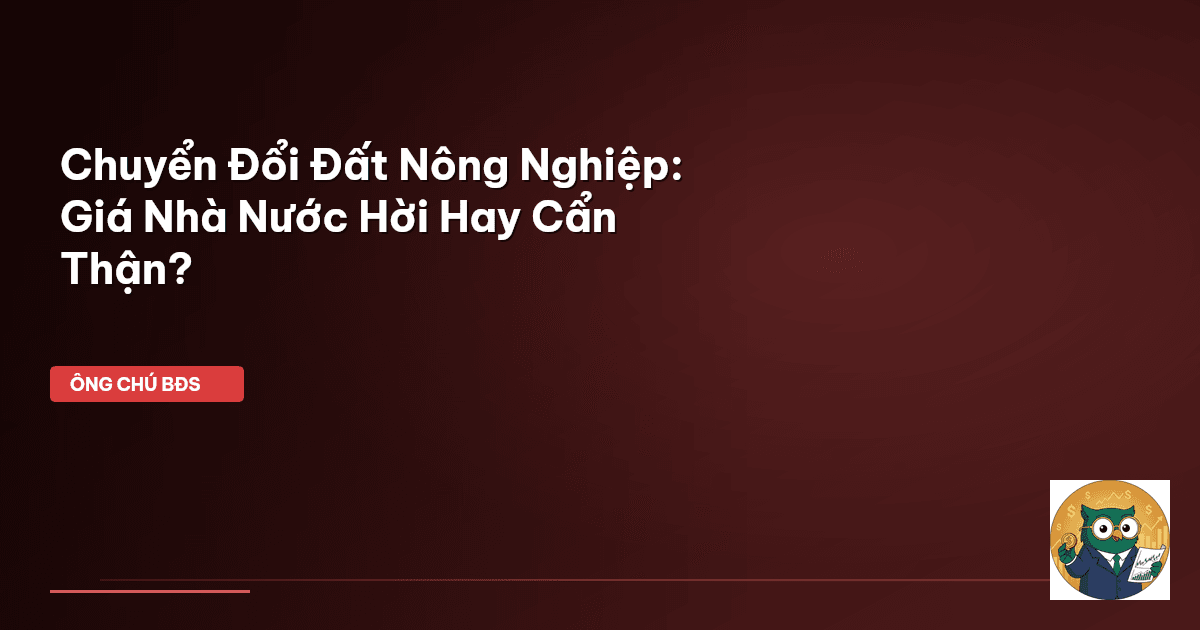 Chuyển Đổi Đất Nông Nghiệp: Giá Nhà Nước ‘Hời’ Hay Cẩn Thận?