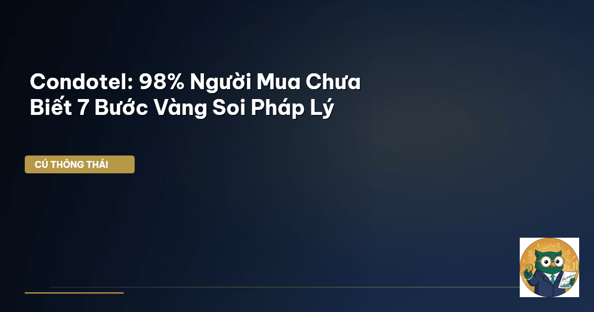 Condotel: 98% Người Mua Chưa Biết 7 Bước Vàng Soi Pháp Lý