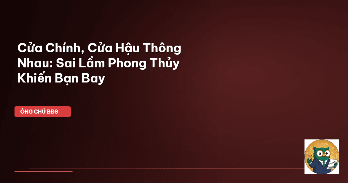 Cửa Chính, Cửa Hậu Thông Nhau: Sai Lầm Phong Thủy Khiến Bạn ‘Bay