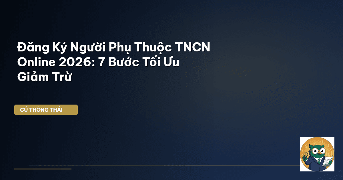 Đăng Ký Người Phụ Thuộc TNCN Online 2026: 7 Bước Tối Ưu Giảm Trừ