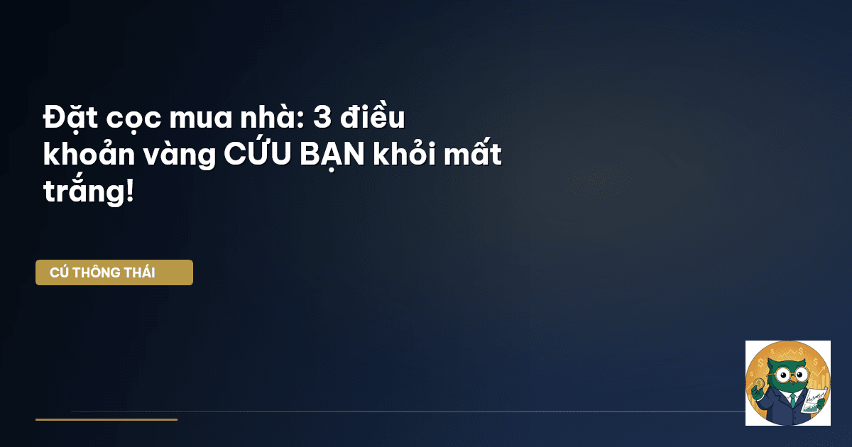 Đặt cọc mua nhà: 3 điều khoản vàng CỨU BẠN khỏi mất trắng!