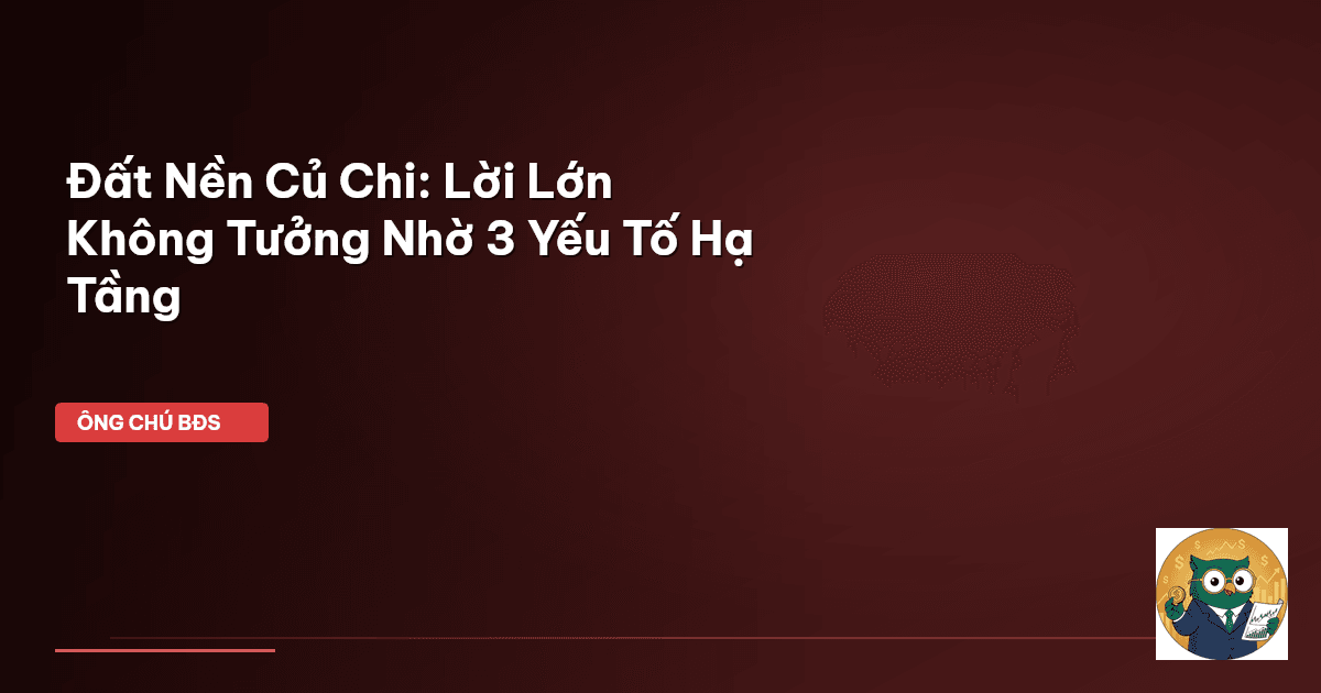 Đất Nền Củ Chi: Lời Lớn Không Tưởng Nhờ 3 Yếu Tố Hạ Tầng