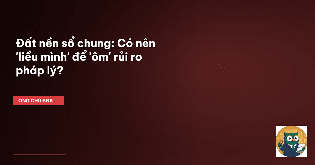 Đất nền sổ chung: Có nên 'liều mình' để 'ôm' rủi ro pháp lý?