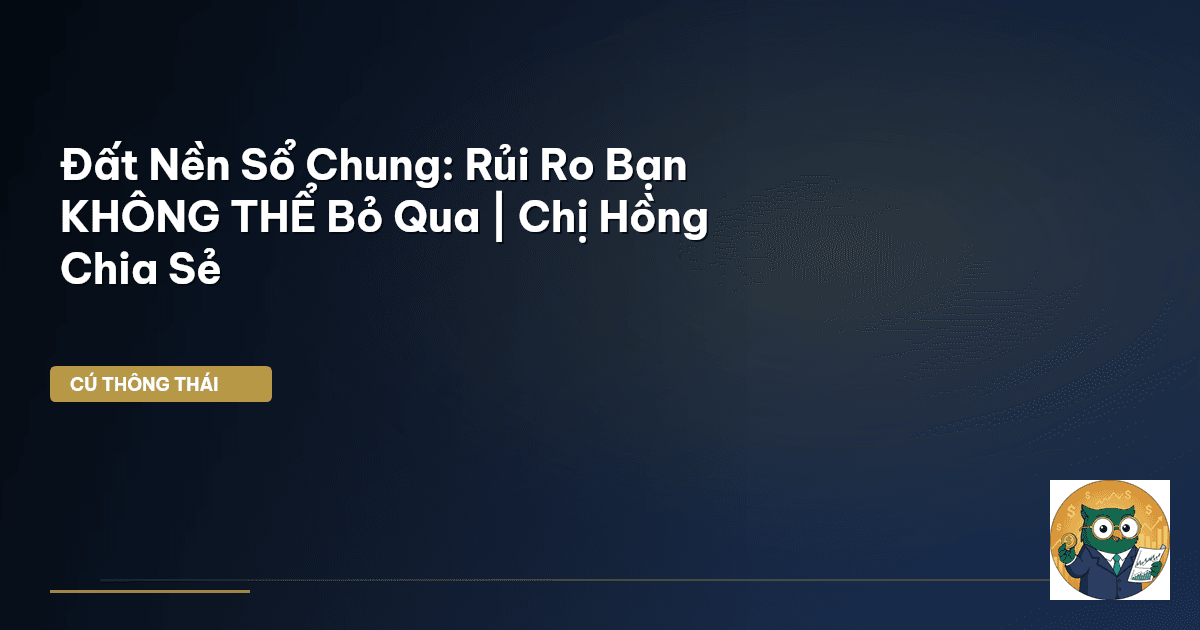 Đất Nền Sổ Chung: Rủi Ro Bạn KHÔNG THỂ Bỏ Qua | Chị Hồng Chia Sẻ